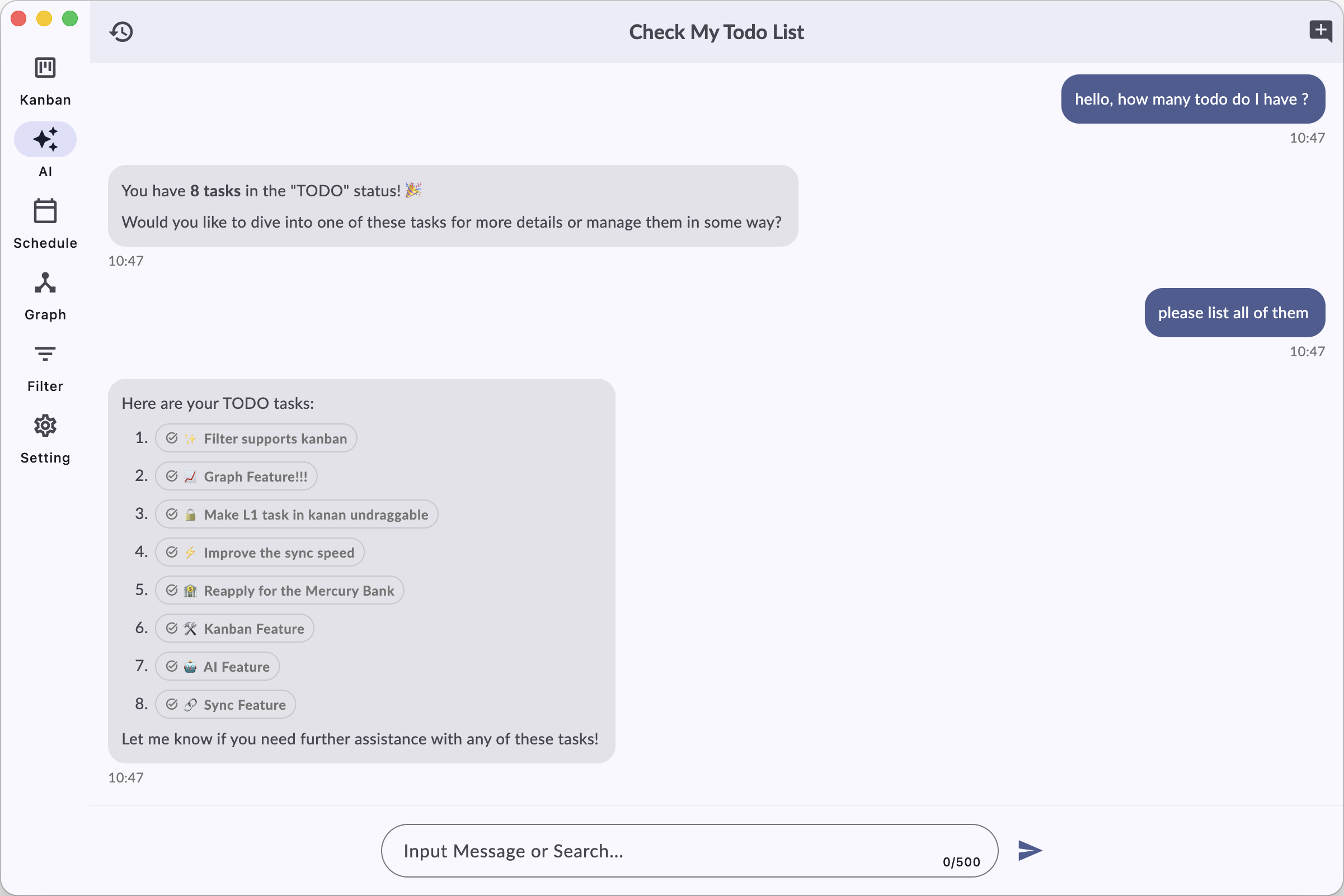 Smartodo AI agent assisting with task planning